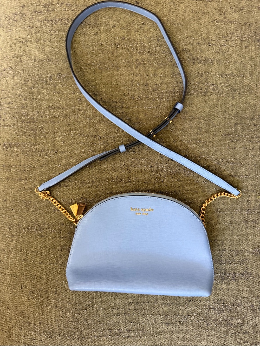 kate spade Powder Blue Dome Crossbody with Gold Chain